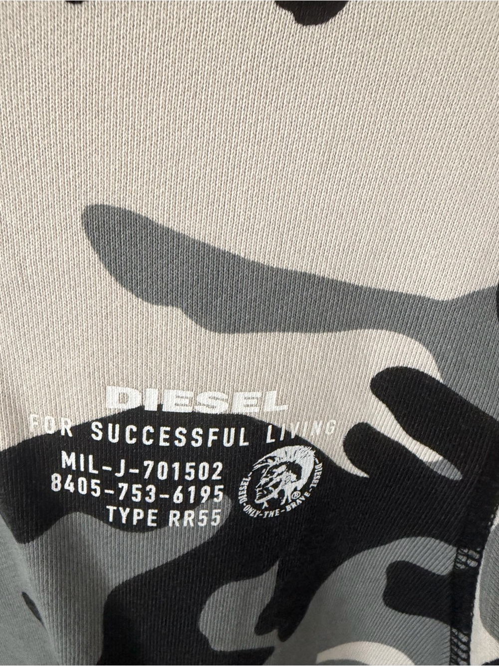 Diesel Boys Gray Camo Crewneck Sweatshirt - Picture 3 of 6